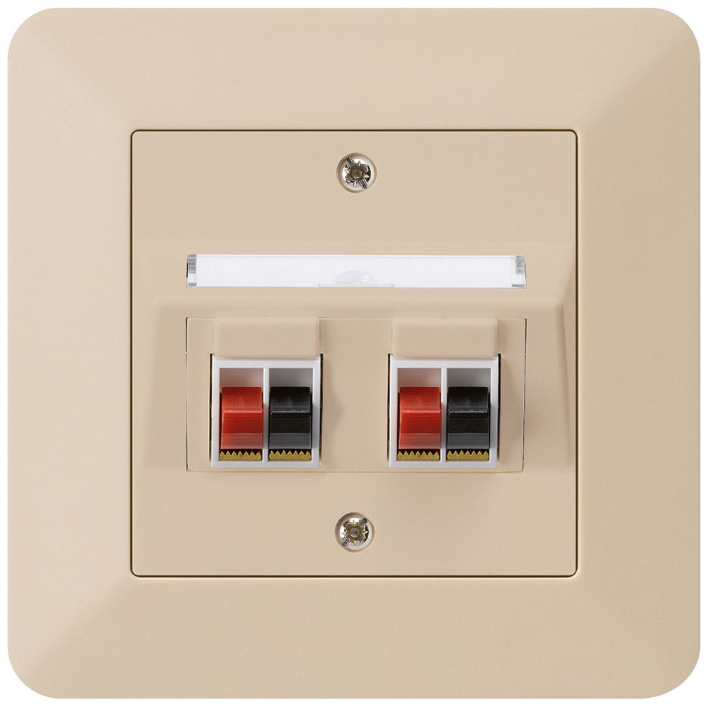 Prise ENC audio kallysto.trend 2× beige borne à étrier pour 2 haut-parleurs