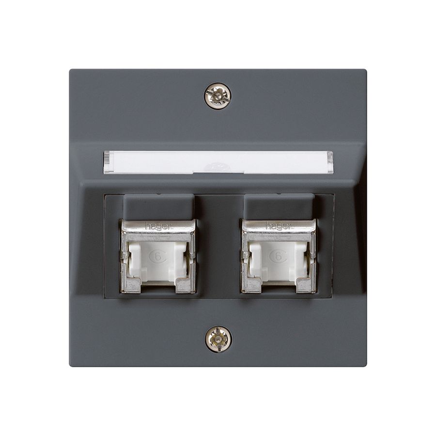 UP-Montage-Set kallysto A Kat.6 2RJ45/s anthrazit