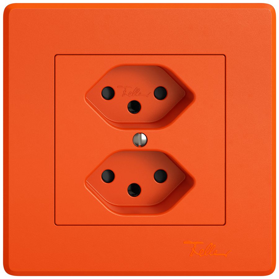 Prise ENC EDIZIO.liv SNAPFIX® 2×T13 avec shutter ora