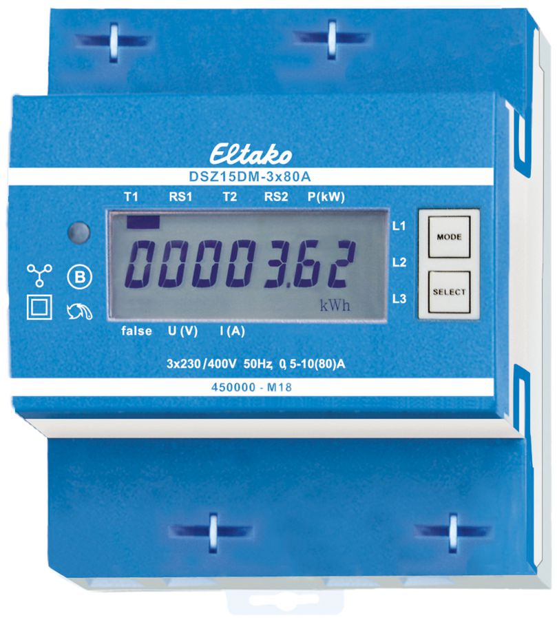 Compteur d'énergie AMD DSZ15DM MID, 3×80A calibré M-Bus tarif unique/double