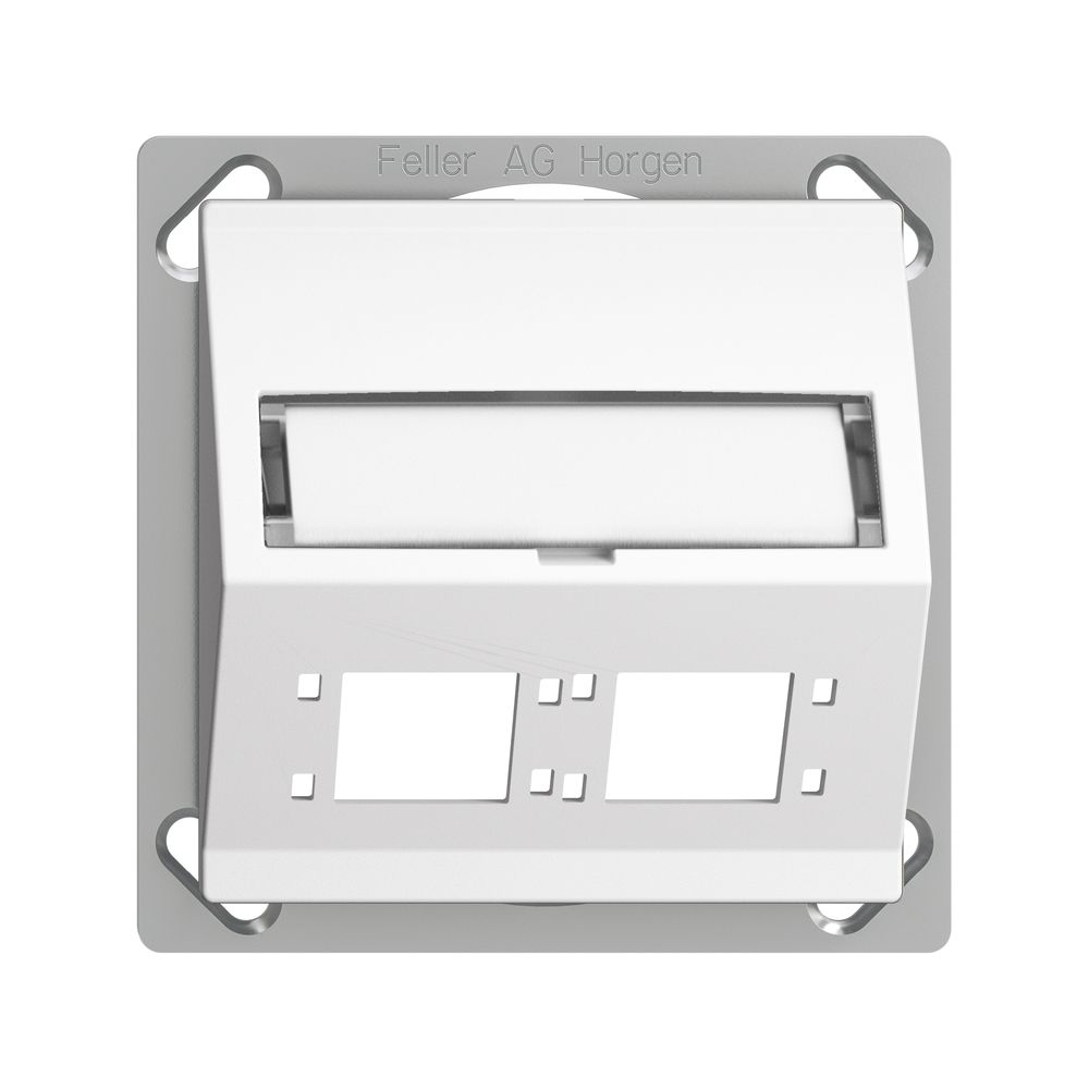 Kit montage INC EDIZIOdue FM.TE sortie oblique 2×R&M cat.6A/LC spécial, blanc