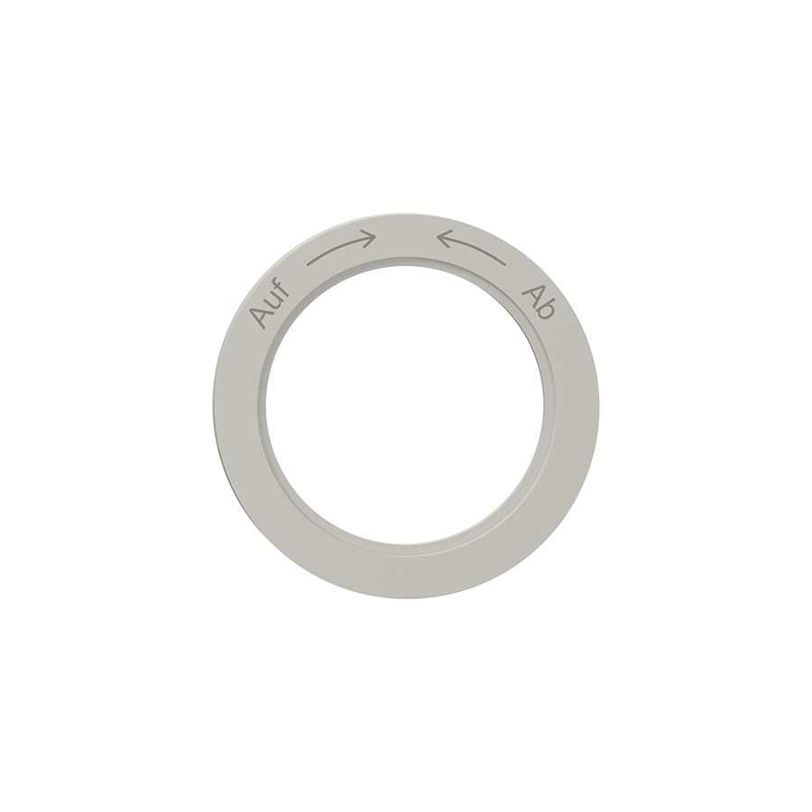 Kennscheibe NEVO, f.Drehschalter, Auf-> <-Ab, lichtgrau