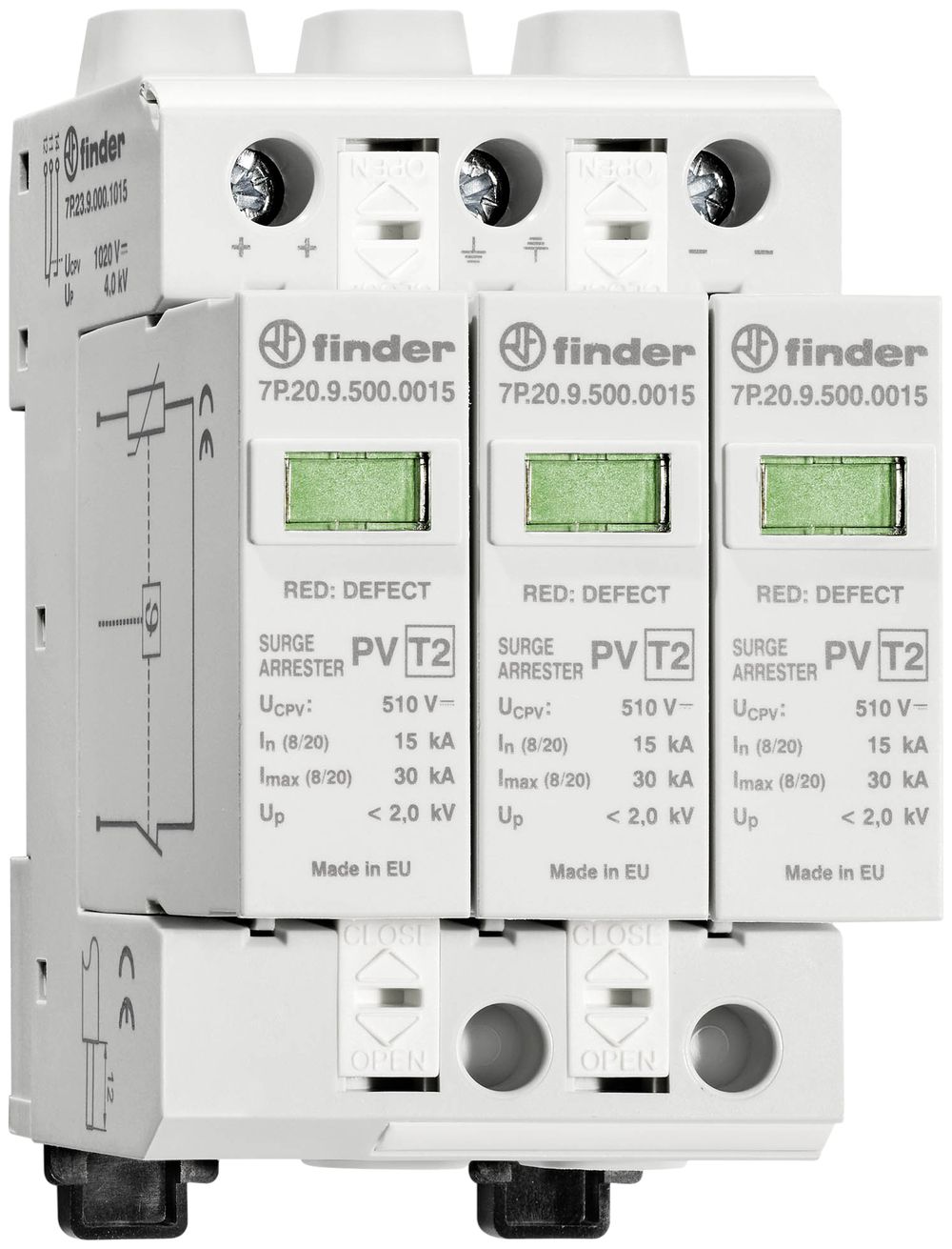Protection surtension Finder type 2 pour systèmes photovoltaïques à 1020VDC