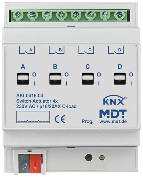 Attuatore-commutatore KNX AMD MDT AKI-0416.04 4-can 16A 230VAC 4UM