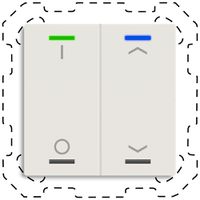 Poussoir KNX RGBW INC MDT TAL-60T2D11.02S temp 2t/4a blanc mat " I/O-jalousie"