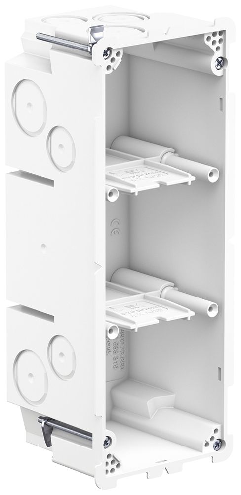 Hohlwanddose AGRO 3×1 850°C mit Laschen, M20/25, weiss