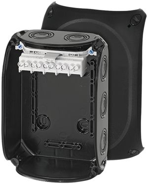 Boîte de dérivation AP Hensel KF B avec bornes 5×6mm² noir