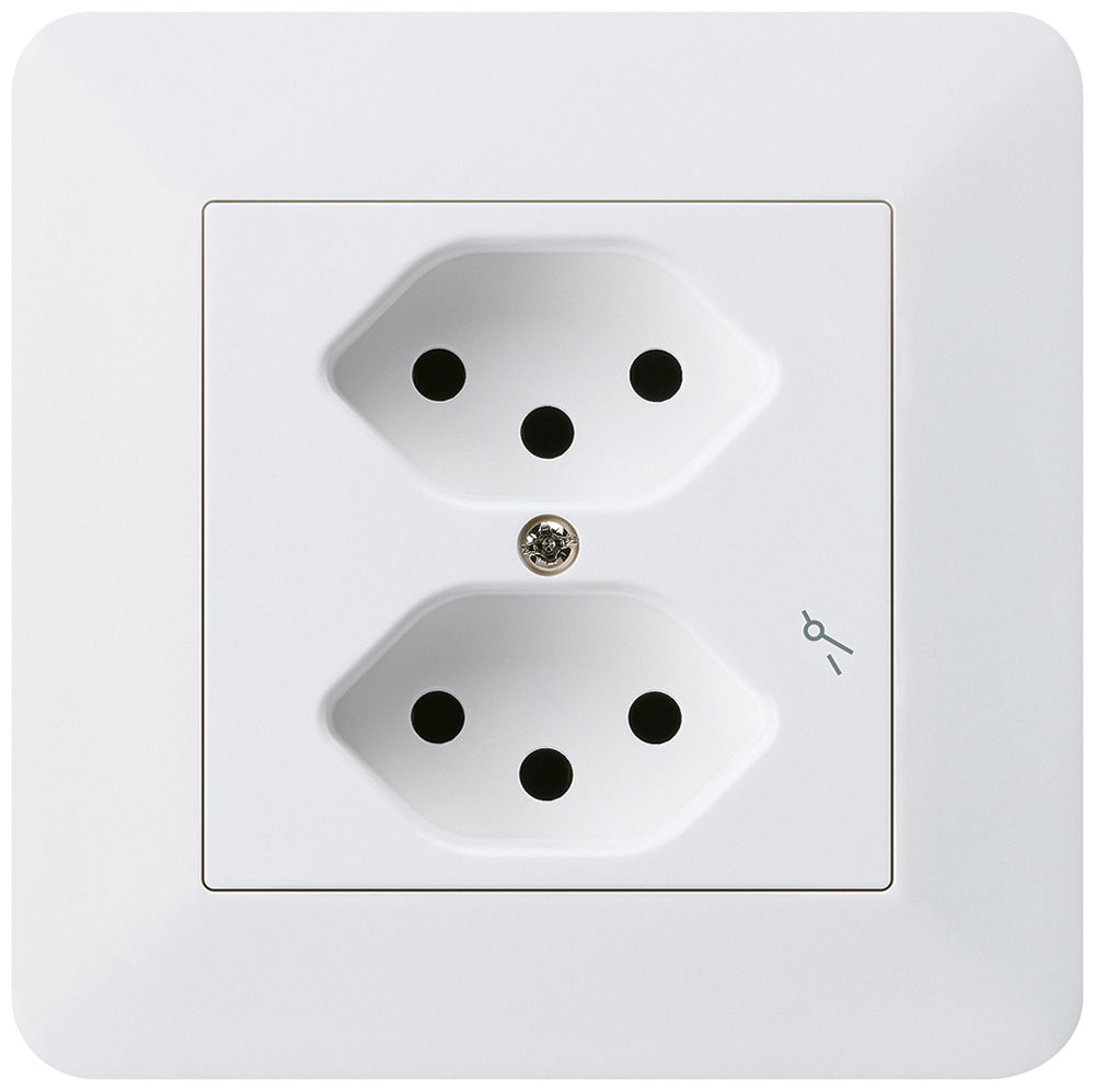 UP-Steckdose kallysto.trend 2×T13/1 weiss mit Kinderschutz