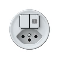 Frontset origin kombination Doppelknopf 1×beleuchtet + T13 Shutter 60×60mm ws