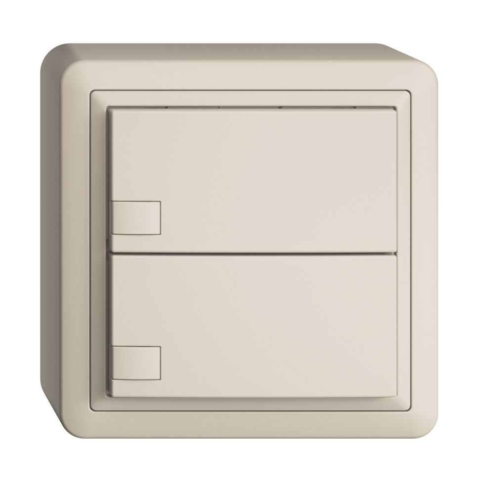 AP-KNX-Taster RGB EDUE, 250mW, o.LED, 2×Taste, 1×Tastenb., crema