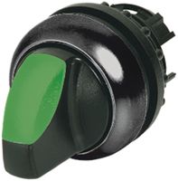 Manette rotative lum.ETN RMQ 3 pos. à rappel noir/vert, an.no
