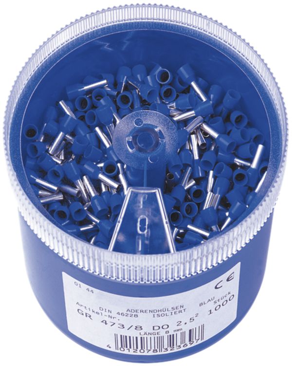 Aderendhülse Ferratec Cu isoliert 2.5mm²/8mm blau