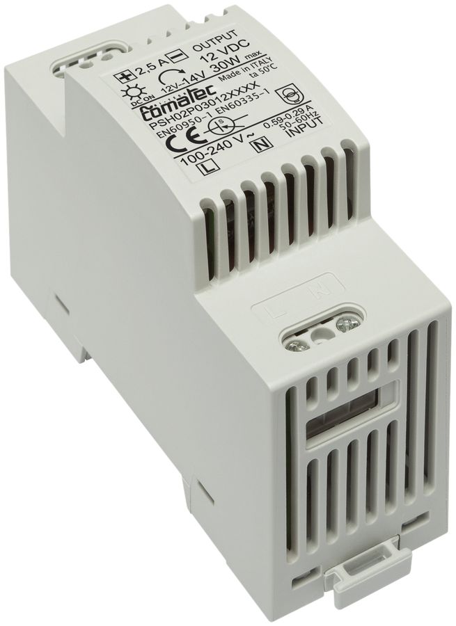 REG-Netzteil Comatec PSH02, IN: 100…240VAC, OUT: 12VDC/30W, stabilisiert, 2TE