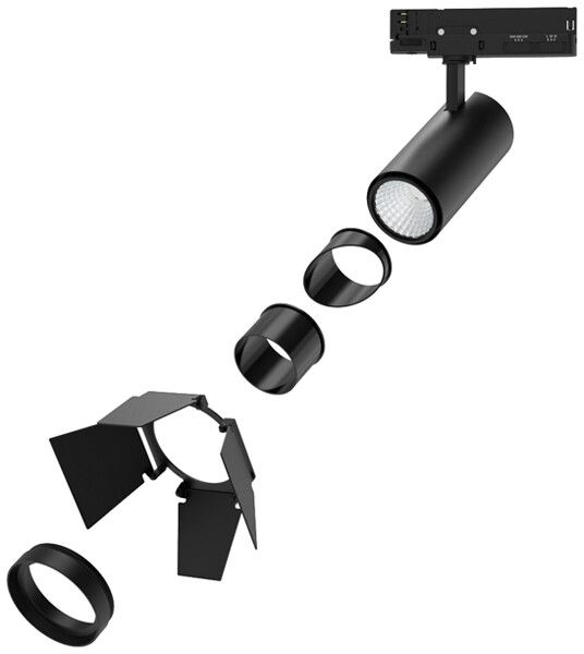 LED-Spot DOTLUX SLIMtrack-eco 31W 3380lm 3000…4000K DIM AD3PH Ø75×171mm schwarz