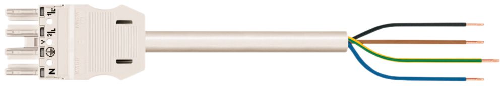 Câble de raccordement WINSTA MIDI 4×1.5mm² 16A 400V 8m cod.A prise/libre blanc