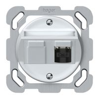 Scatola di raccordo INC origin RJ45 8(8) cat.6 obliquo schermate 77×77mm bianco