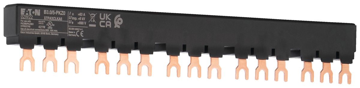 Peigne de raccordement Eaton B3.0/5-PKZ0 fourche 63A 225mm noir