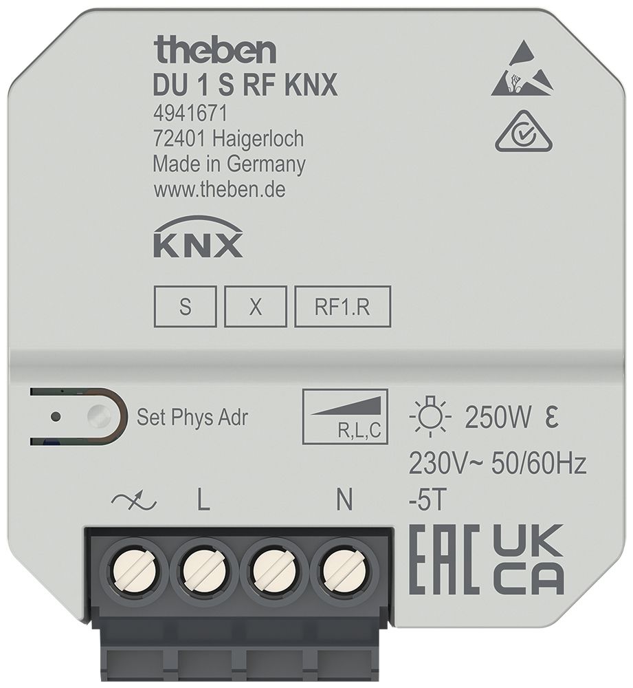 EB-Dimmaktor KNX Theben DU 1 S RF 1-Kanal