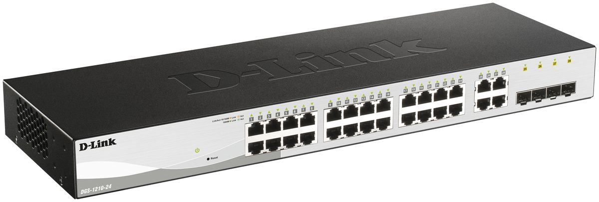 Switch D-Link DGS-1210-24/E, 24-port smart managed Layer2/3 Gigabit