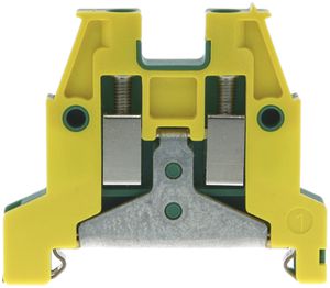 Borne de terre joignable Woertz Ex 1.5…4mm² vis 2×1 rail DIN 35mm vert/jaune
