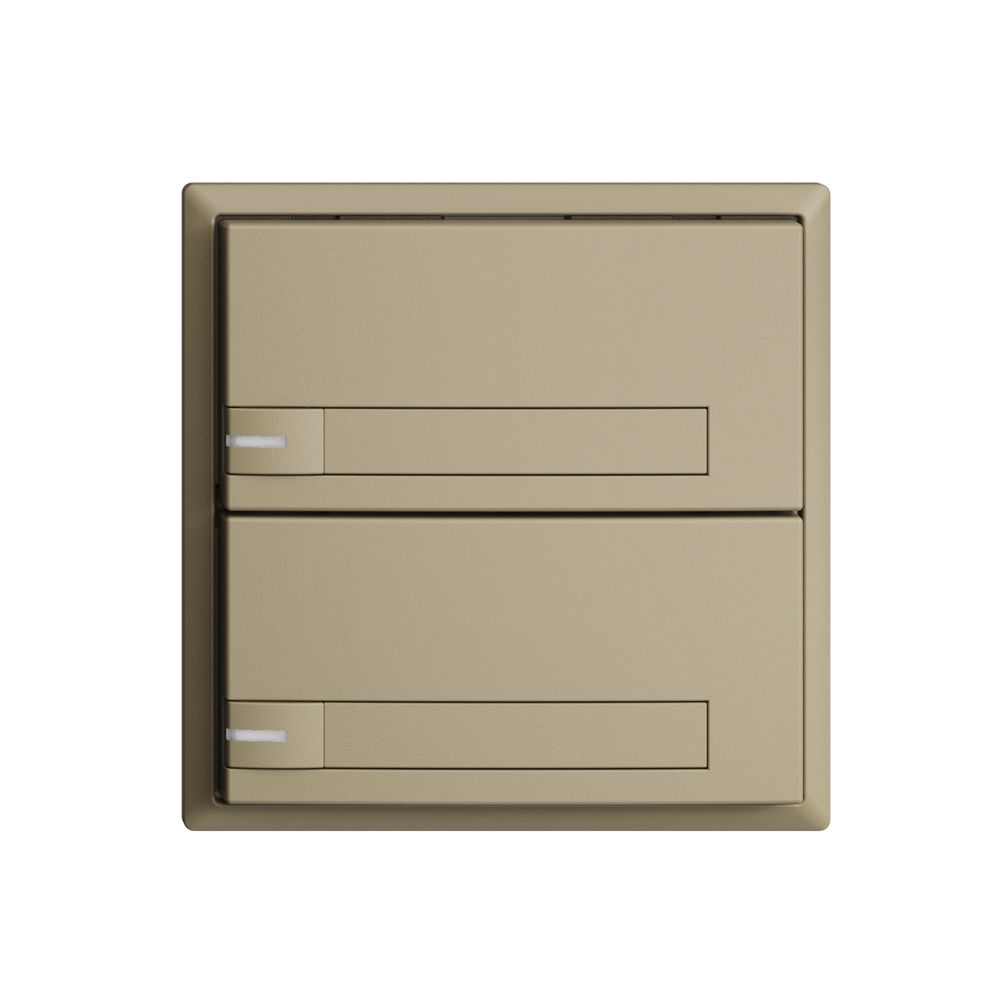 Poussoir ENC KNX 2× EDIZIOdue sand RGB avec LED avec insert papier