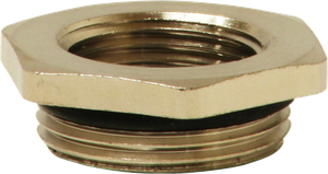 Reduktion 6-kant M25×1.5 aussen/M20×1.5 innen Messing vernickelt