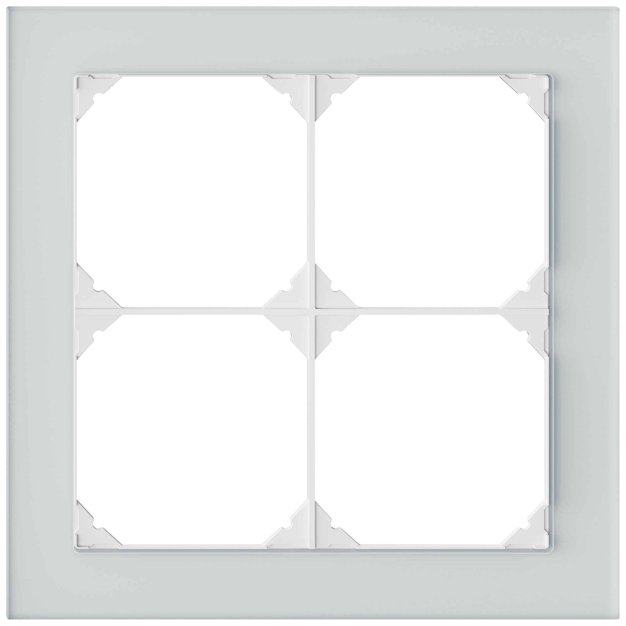 UP-Abdeckrahmen EDIZIO.liv prestige SNAPFIX® 2×2 154×154mm spiegel satin