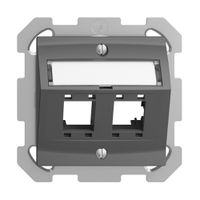 Kit montaggio ENC Edue, con cappa di uscita obliqua, per 2×RJ45, grigio scuro