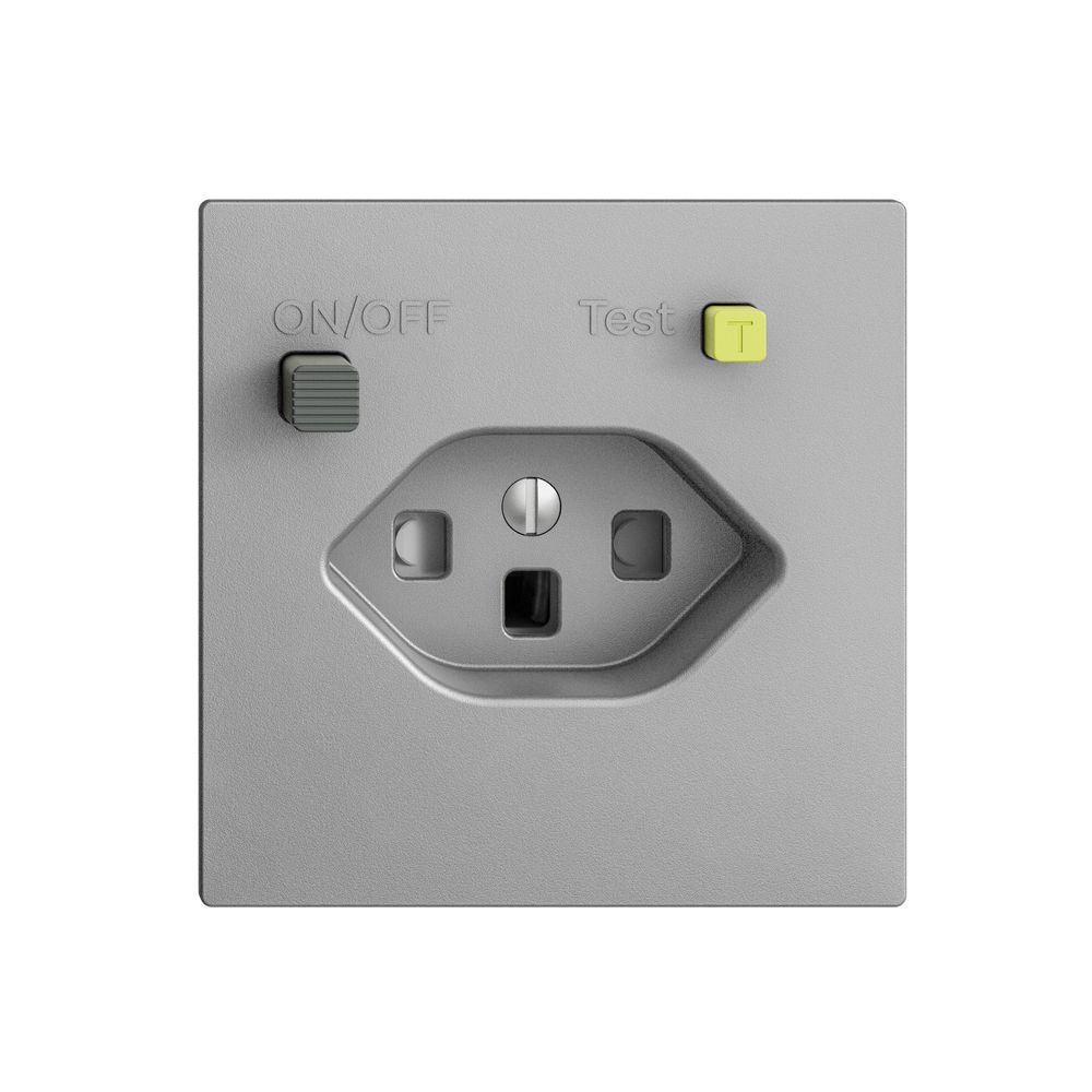 UP-Steckdose EDIZIOdue T23 FI 30mA F, shutter, silver