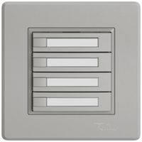 Pulsante universale INC EDIZIO.liv UNI SNAPFIX® s.LED 4× com.1T targ.grc