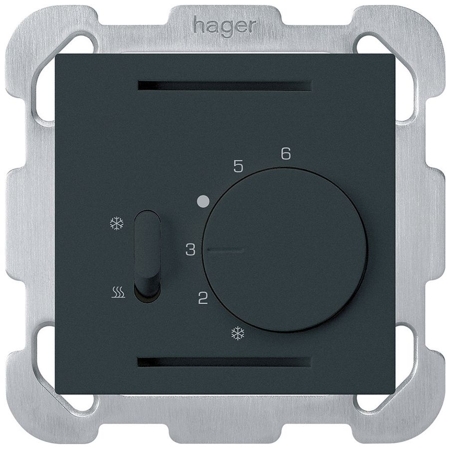 Termostato INC Hager kallysto B, con interr.di riscald./raffred., nero
