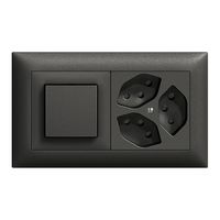 UP-Kombination EDIZIOdue 3/1P+3×T13 schwarz, horizontal