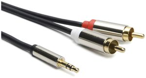 Câble audio analogique Ceconet, Jack 3.5mm ↔ RCA (Cinch), AWG26, noir, 1.5m