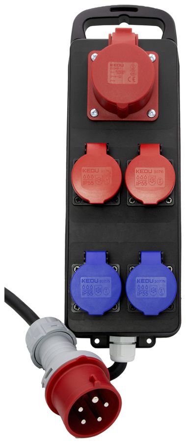 Stromverteiler BSV P CEE16/5 2m 1×CEE16/5 2×T25 2×T23 (IP55) IP44