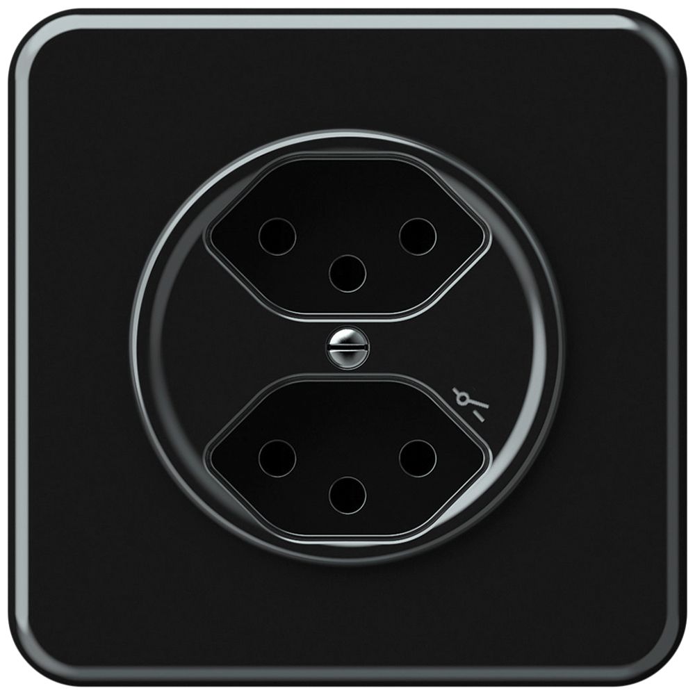 Presa INC origin 2×tipo 13 1×S 10A 230V 92×92mm nero