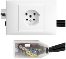 EB-Steckdose EDIZIOdue T25 weiss 45…69mm für Flachkabel Technofil