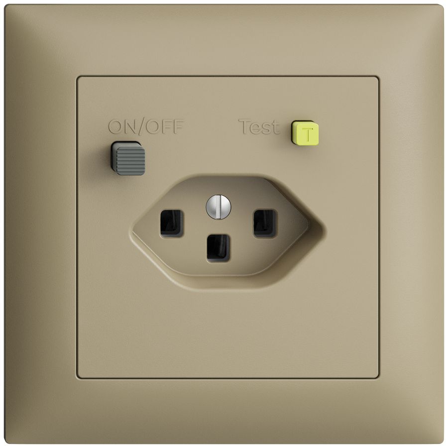 UP-Steckdose EDIZIOdue T23 FI 30mA FMI, sand