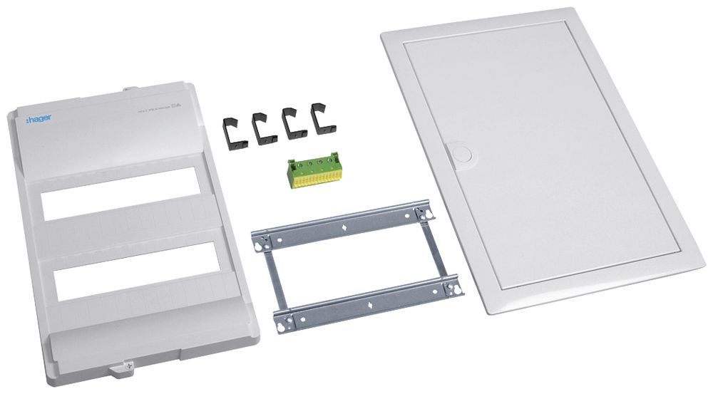 Kit de montage Hager volta avec cadre/porte 2-rangées