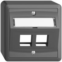 Kit de montage AP Edue, avec capot d.sortie oblique, pour 2×Keystone, gris foncé