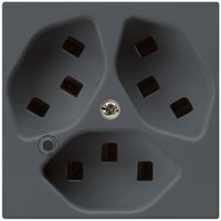 Steckdose Hager kallysto 3×T23 beleuchtet A anthrazit