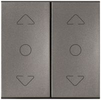 EB-Storenschalter MOS 2×AV/1L magnesium AUF/STOP/AB 2 Module