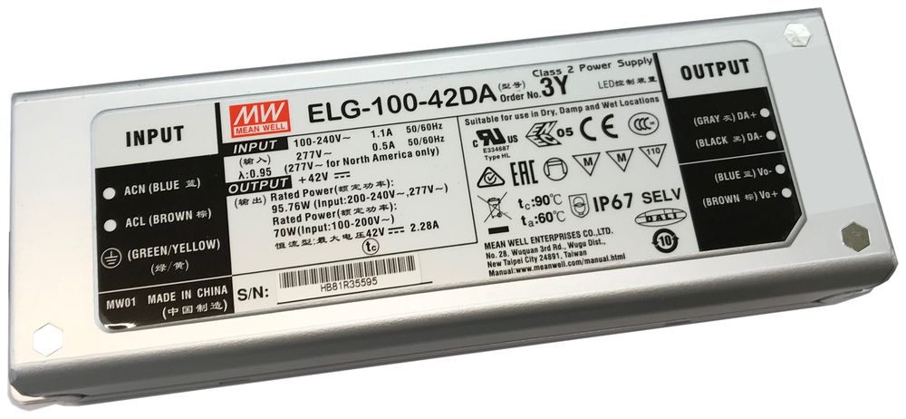 Convertitore LED ELBRO ELG-100-42DA, 180…305VAC / 254…431VDC