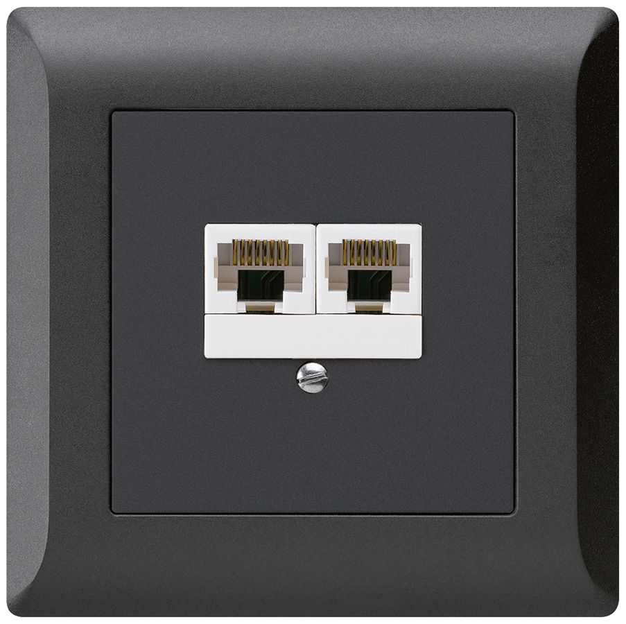UP-Anschlussdose kallysto.line 2×RJ45u parallel schwarz