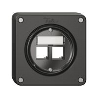 NUPU-Montageset Feller S-One EASYNET, für 2×RJ45, Tiefe 28 mm, schwarz