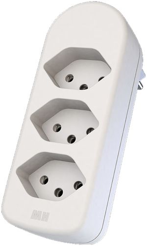 Mehrfach-Stecker MAX HAURI ADAPT SPLIT 10A 3×T13 weiss