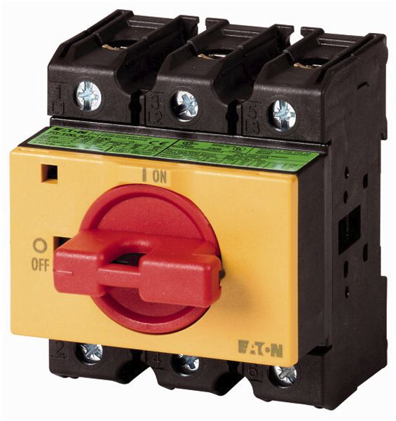 EB-Drehschalter EIN-AUS ETN, P3, 63A, 3P+N, NOT-AUS-Funktion, Knebel rot