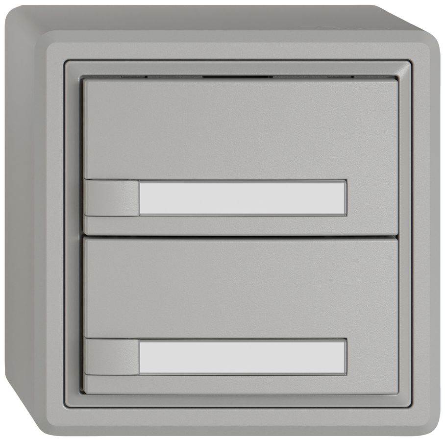 Pulsante KNX RGB AP EDIZIO.liv SNAPFIX® sensore temp.s.LED targ.2× com.1T grc