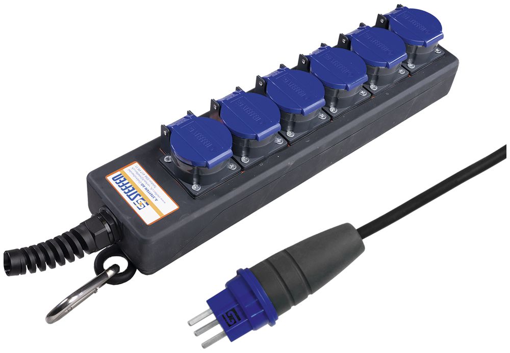 Presa multipla Steffen PROFESSIONAL 6×T23 5m nero