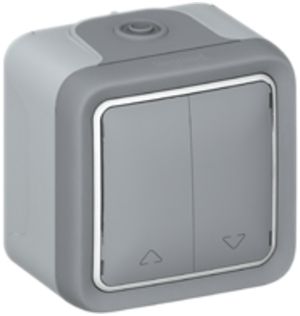 Pulsante per tapparella AP PLEXO grigio 2×A/1L