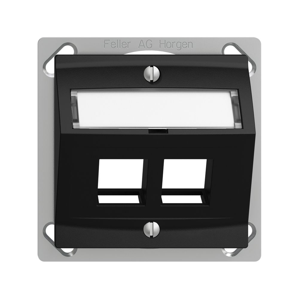 Kit montaggio INS Edue FM.TE, con cappa di uscita obliqua, per 2×Keystone, nero